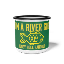 Load image into Gallery viewer, I&#39;m A River God Enamel Camp Cup
